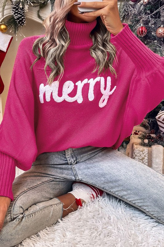 Hot Pink MERRY Sweater