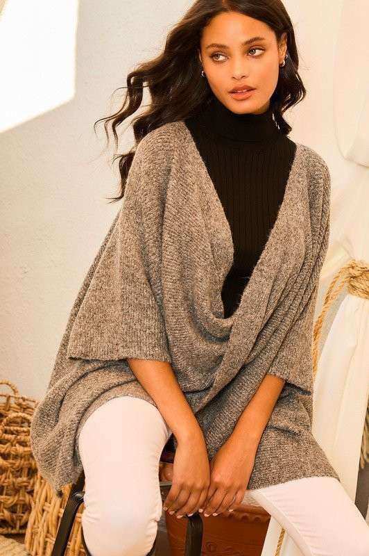 Fall Wishes Poncho Sweater