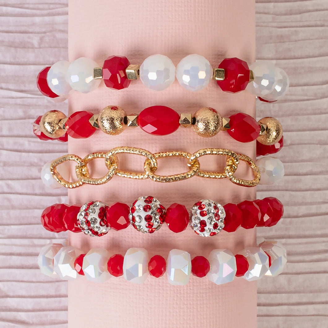 Candy Cane Bracelet Stack