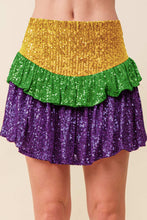 Load image into Gallery viewer, Bourbon Street Sequin Mardi Gras Skort
