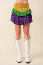 Load image into Gallery viewer, Bourbon Street Sequin Mardi Gras Skort
