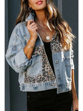 Load image into Gallery viewer, Gone Wild Leopard Print Denim Jacket
