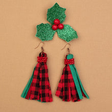 Load image into Gallery viewer, Plaid Tassel Earrings
