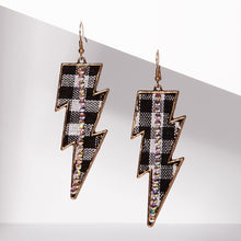 Load image into Gallery viewer, Plaid Lightning Bolt Earring
