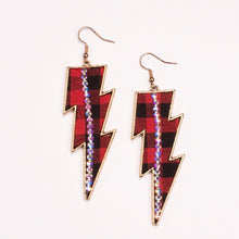 Load image into Gallery viewer, Plaid Lightning Bolt Earring
