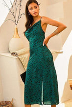 Load image into Gallery viewer, Wild Expectations Teal Satin Slip Dress
