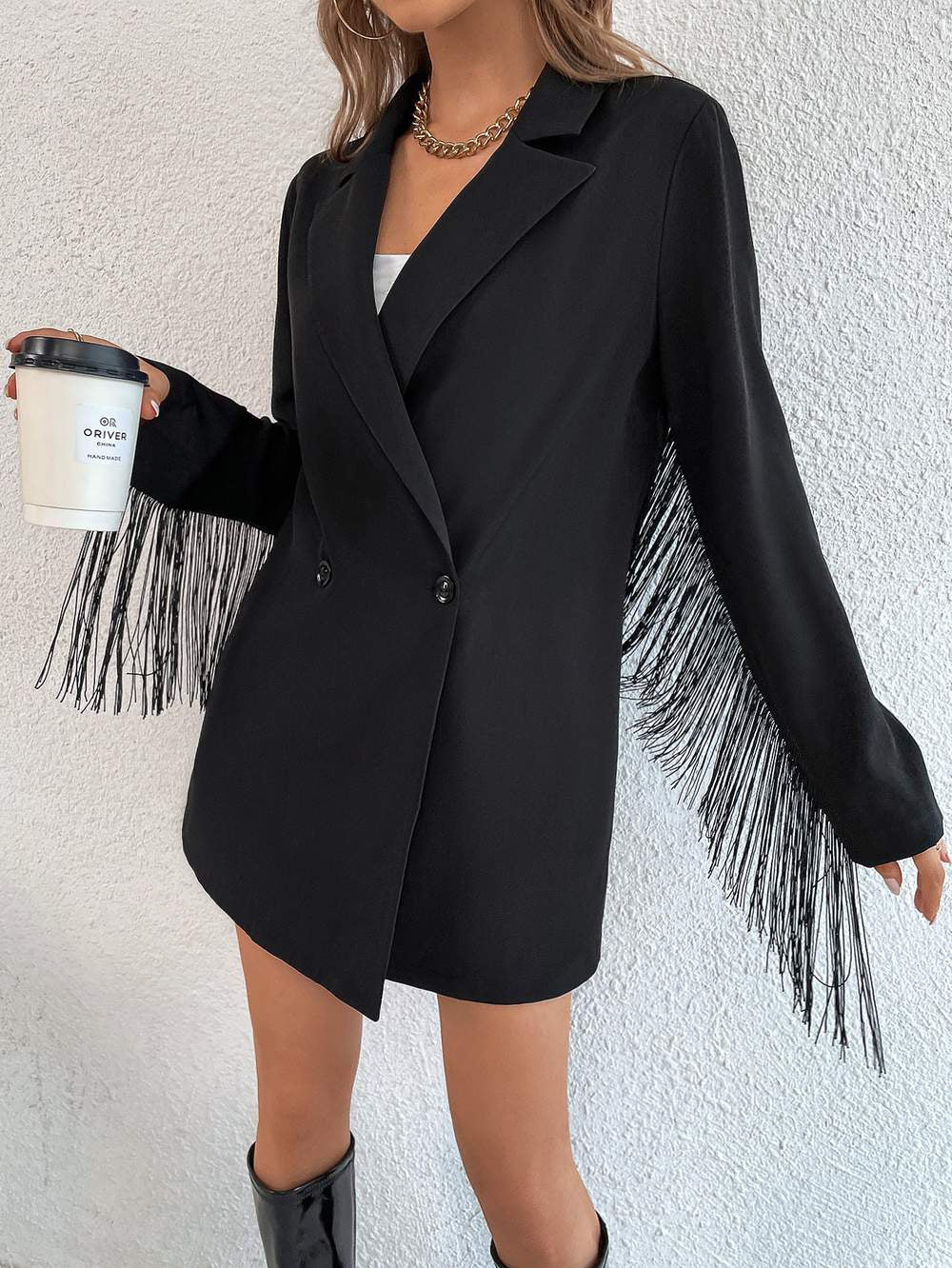 Forever Stylish Fringe Blazer