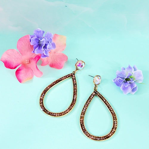 Crystal Studded Hoop Earrings