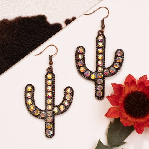 Crystal Cactus Earrings