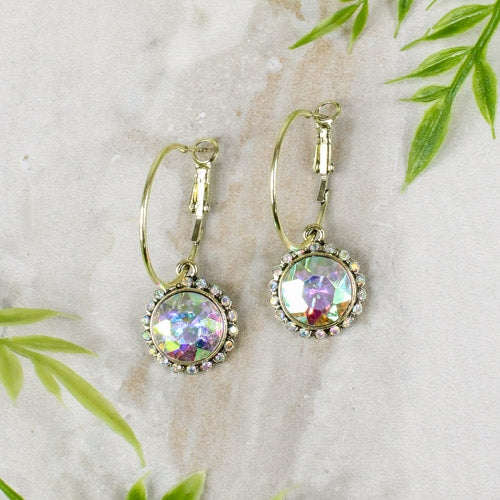 Glass Crystal Hoop Earrings