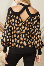 Load image into Gallery viewer, Cheetah Cold Shoulder Sweater
