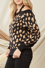 Load image into Gallery viewer, Cheetah Cold Shoulder Sweater
